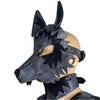 Leather Wolf Mask with adjustable ears and comfortable fit.