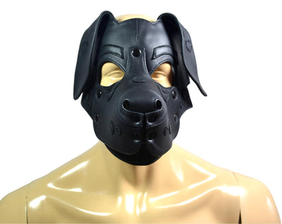 Full Leather Dalmatian Pup Hood - MRI Leathers