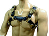 Gold Buckles Leather Bulldog Harness - MRI Leathers