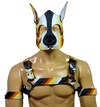 Leather Bear Harness with matching puppy Hood Mask - MRI Leathers