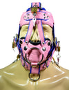 Leather Gear Face Hood Fetish Bondage Muzzle Gag Mouth Plug O Ring/Dildo Gag locking buckles - MRI Leathers