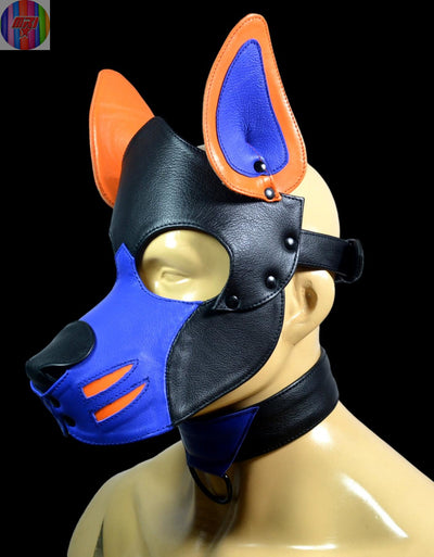 Leather Puppy Hood Mask,Human puppy Hood Cosplay Dog Full Face Pup Hood Mask - MRI Leathers