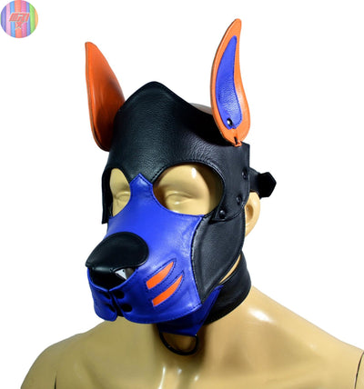 Leather Puppy Hood Mask,Human puppy Hood Cosplay Dog Full Face Pup Hood Mask - MRI Leathers