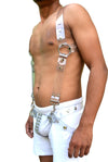 PVC Transparent suspenders men HARNESS GAY adjustable jockstraps Clear Vinyl Male Chest Harness - MRI Leathers