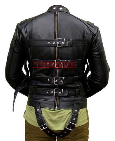 Strait Jacket BDSM Pure Leather Jacket Men Women Chastity Jacket Bondage Jacket (Copy) (Copy) - MRI Leathers