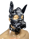 Camouflage leather Dog Mask Leather Pup Mask Dog Hood Pet Play Hood - MRI Leathers