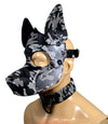 Camouflage leather Dog Mask Leather Pup Mask Dog Hood Pet Play Hood - MRI Leathers