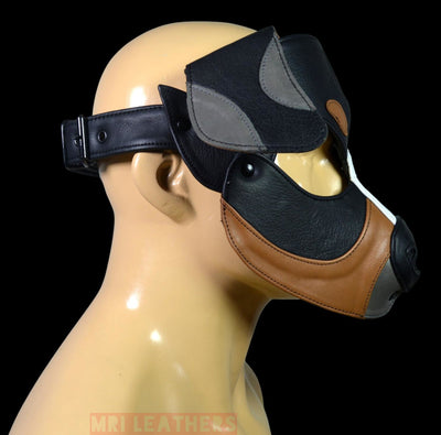 Catahoula Leopard Dog Leather Puppy Mask Hood Floppy Ears - MRI Leathers