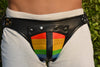 Gay Pride Rainbow Mens Jockstrap Leather adjustable waist - MRI Leathers