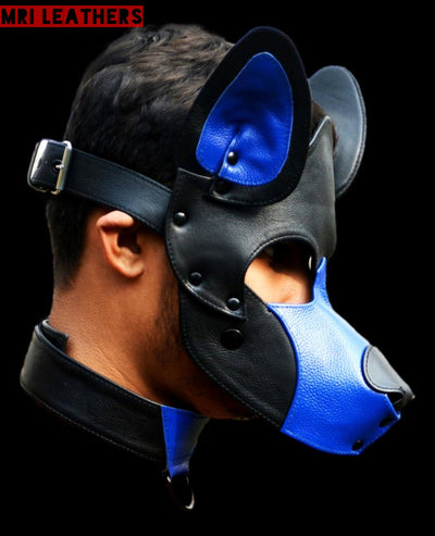 Leather Dog Mask Leather Dog Mask Dog Hood Pet Play Hood Puppy Mask - MRI Leathers