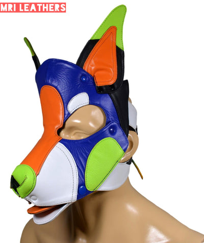 Leather Dog Mask Leather Dog Mask Dog Hood Pet Play Hood Puppy Mask - MRI Leathers