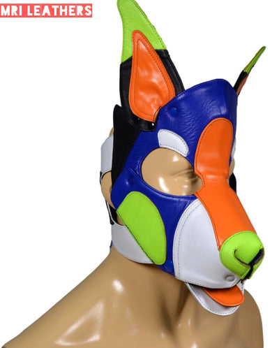 Leather Dog Mask Leather Dog Mask Dog Hood Pet Play Hood Puppy Mask - MRI Leathers