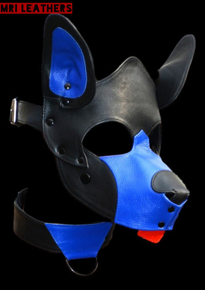 Leather Dog Mask Leather Dog Mask Dog Hood Pet Play Hood Puppy Mask - MRI Leathers