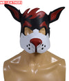 Leather Dog Mask Leather Dog Mask Dog Hood Pet Play Hood Puppy Mask Red - MRI Leathers