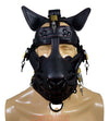 Leather Gear Face Hood Fetish Bondage Muzzle Gag dildo rings locking buckles - MRI Leathers