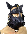 Leather Gear Face Hood Fetish Bondage Muzzle Gag dildo rings locking buckles - MRI Leathers