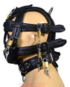 Leather Gear Face Hood Fetish Bondage Muzzle Gag dildo rings locking buckles - MRI Leathers