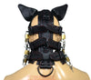 Leather Gear Face Hood Fetish Bondage Muzzle Gag dildo rings locking buckles - MRI Leathers