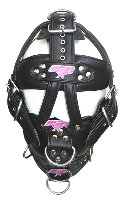 Leather Gear Face Hood Fetish Slave Extreme Bondage Muzzle Gag with D-rings - MRI Leathers