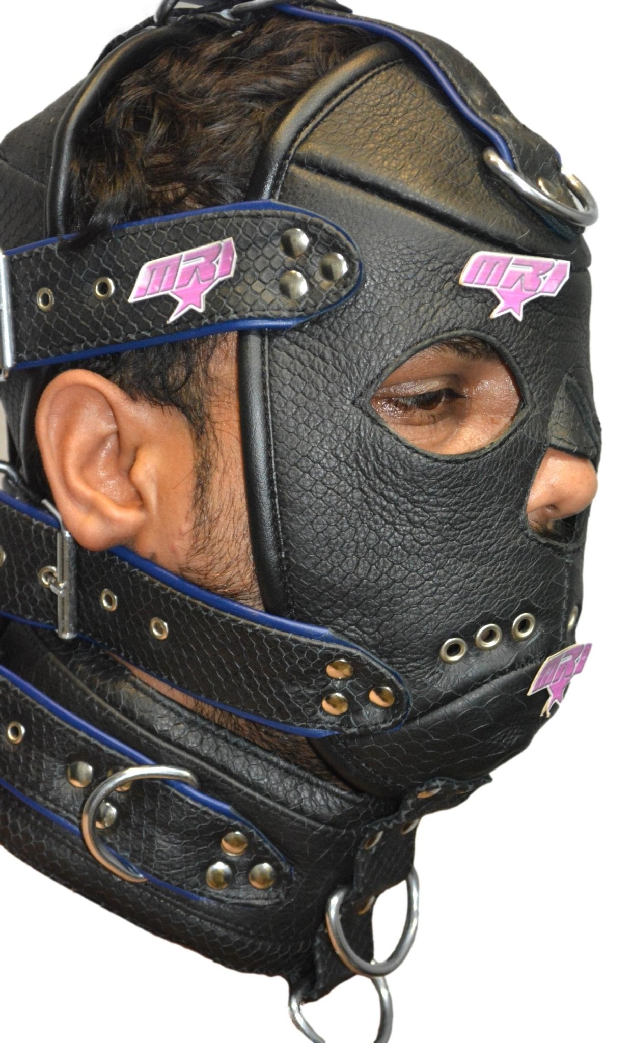 SM Leather Mask SM Leather Mask Head with Gag Conditioning Slave Deep