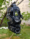 Leather Gear Face hood fetish Slave extreme Bondage Muzzle Gag with D rings Muzzle Face Restraints Head Harness - MRI Leathers