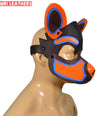 Leather Hyena Mask Leather Dog Mask Dog Hood Pet Play Hood Puppy Mask - MRI Leathers