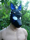 Leather mask, leather dog mask, dog hood, pet play hood, puppy mask head harness muzzle - MRI Leathers