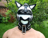 Leather mask, leather dog mask, dog hood, pet play hood, puppy mask head harness muzzle - MRI Leathers