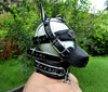 Leather mask, leather dog mask, dog hood, pet play hood, puppy mask head harness muzzle - MRI Leathers