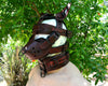 Leather mask, leather dog mask, dog hood, pet play hood, puppy mask head harness muzzle - MRI Leathers