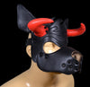 Leather Puppy Hood Puppy mask with Horns - MRI Leathers