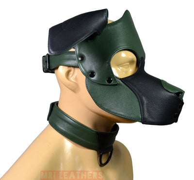 Leather Puppy Mask Hood Human puppy Floppy Ears - MRI Leathers