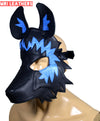 Leather Wolf Mask With Matching Harness - MRI Leathers