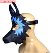 Leather Wolf Mask With Matching Harness - MRI Leathers