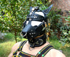 Locking Mask leather Dog Mask Hood Pet play Head Harness muzzle Gag - MRI Leathers