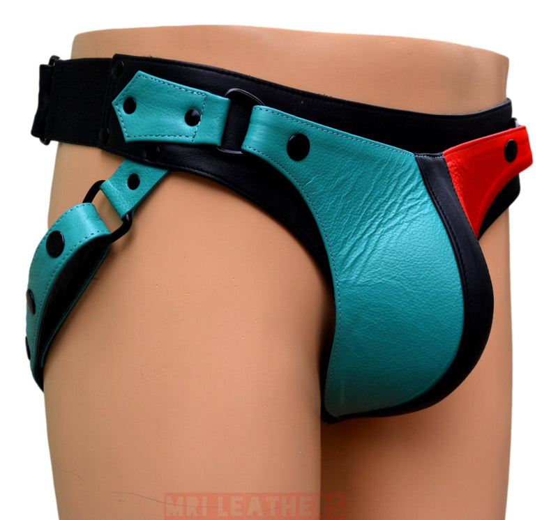 Men Leather Jockstrap -jock -thong removable pouch, lined with soft leather - MRI Leathers