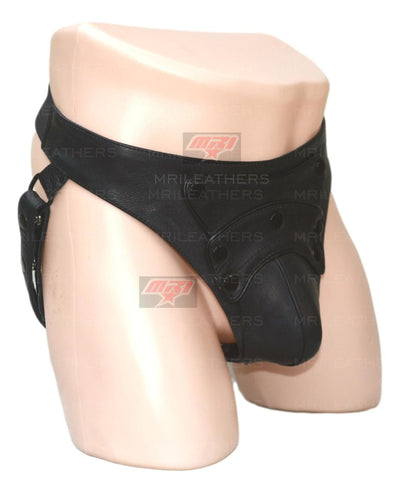 Men Leather Jockstrap -jock -thong removable pouch, lined with soft leather - MRI Leathers