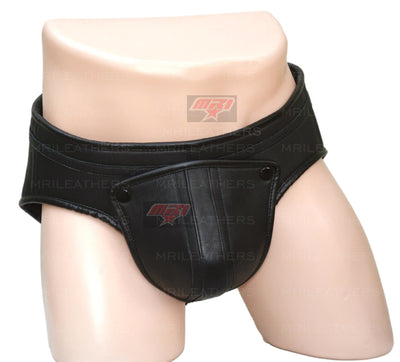 Men Leather Jockstrap -jock -thong removable pouch, lined with soft leather - MRI Leathers