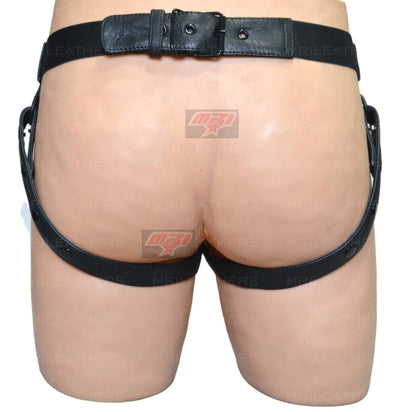 Men Leather Jockstrap -jock -thong removable pouch, lined with soft leather - MRI Leathers