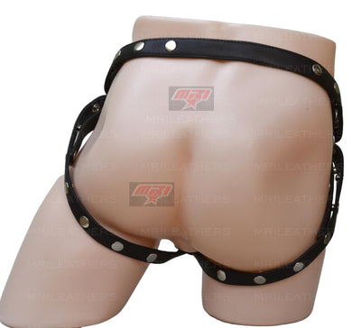 Men Leather Jockstrap -jock -thong removable pouch, lined with soft leather - MRI Leathers