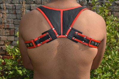 Men Leather Restrain Chest Harness Strap Belts Clubwear Costume Fancy. - MRI Leathers