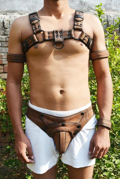 Men Leather Restrain Chest Harness Strap Belts Clubwear Costume Fancy. - MRI Leathers