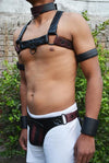 Men Leather Restrain Chest Harness Strap Belts Clubwear Costume Fancy. - MRI Leathers