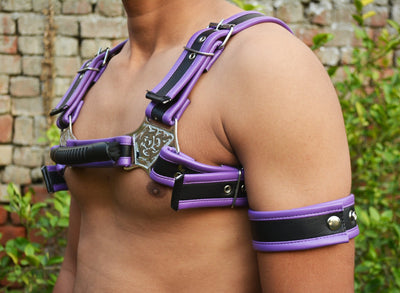 Men Leather Restrain Chest Harness Strap bulldog harness Belts Clubwear Costume Fancy - MRI Leathers