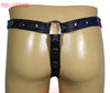 Men Leather Thong adjustable remove able pouch Tow tone leather with zipper - MRI Leathers