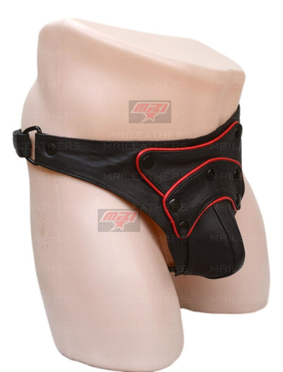 Men Leather thong- removable pouch - MRI Leathers