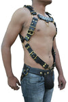 Men's Bulldog Chest Harness,HEAVY DUTY brown genuine leather,fetish play bdsm - MRI Leathers