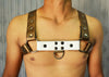 Mens Leather Harness Body Chest Armor Buckles Adjustable Strap Belt Club Costume - MRI Leathers