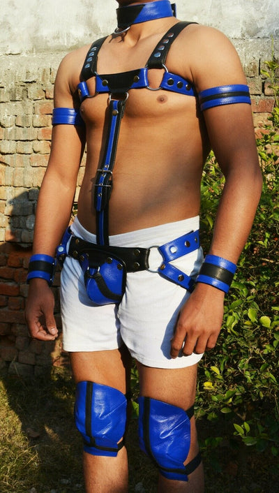 Men's Male Soft Leather Body Chest Bodysuit Harness Belt Night Clubwear Costume - MRI Leathers