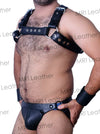 Men's Male Soft Leather Body Chest Bodysuit Harness Belt Night Clubwear Costume - MRI Leathers